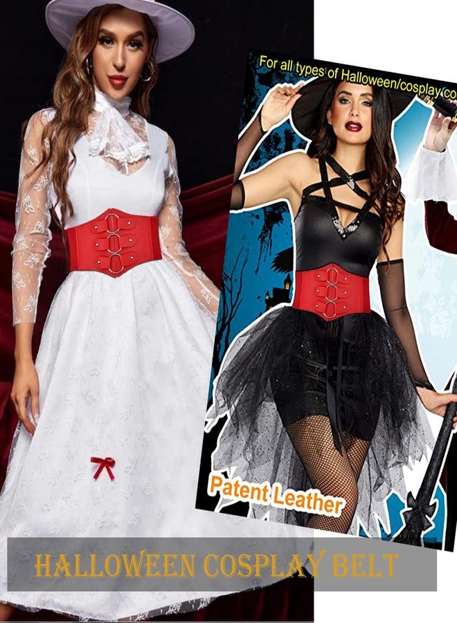 ALAIX Women's Corset Belt Extra Wide Stretchy Belts Elastic Waspie Waist Belts for Cosplay Halloween Costume Belts for Women - Image 2